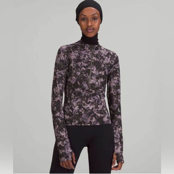 Anthropologie Tops - Lululemon Luxtreme Running Half-Zip Inflect Floral Lunar Rock Multi size 4